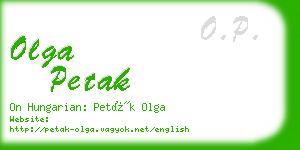 olga petak business card